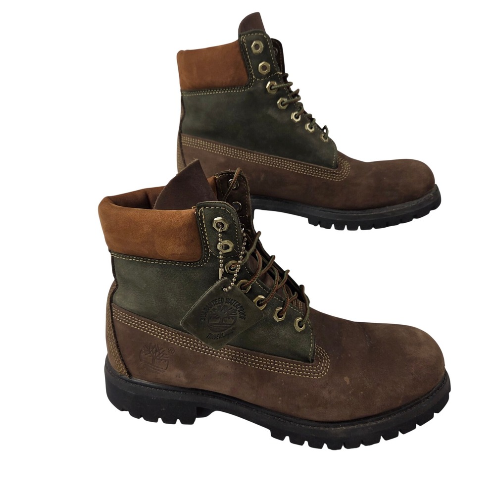 Timberland 6 inch Classic Leather Two Tone Lace Waterproof Boots Men Size 9.5 M